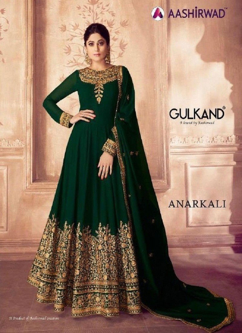 Aashirwad Gulkand Anarkali Exclusive Collection Of Real Geotgette Heavy Designer Festive Wear Salwar Suits